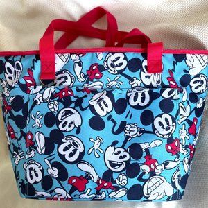 EUC Disney Store Mickey Mouse Insulated Cooler Shoulder Tote Bag Red White Blue